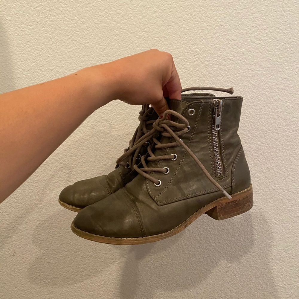 forever 21 taupe leather short booties